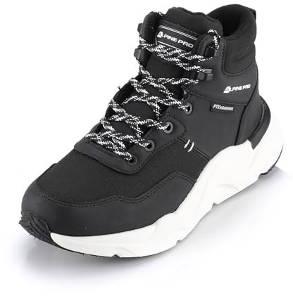Alpine PRO MYTIKASA Bequeme Schwarz Damen Wanderschuhe, Sportschuhe, Winterschuhe, Outdoor Schuhe, Trekkingschuhe, Freizeitschuhe, Stadt und Outdoor Schuhe, TPR-Laufsohle, Warme Schuhe