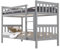 Blisswood Double Bunk Bed, 3ft Single Bed Frame with Ladder, Extra Strong & Durable, Wooden Kids bunk beds, Twin Sleeper for Kids, Children, Adults, Double Bed Frame With Under Bed Storage (Grey)