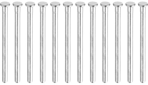 sourcing map 12pcs 4 Inch Door Hinge Pins, Removable Brushed Door Hinge Interior Hinge Security Pins for Wood Residential Door Replacement, Silver