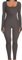 OYIGELZ Yoga Jumpsuit Damen Einteiligem Gerippte Strick Langarm Sport Workout jumpsuits Hosenanzug Trainingsanzug Eckigem Ausschnitt Figurbetontem Kuscheliger Overall(Grau-J,S)