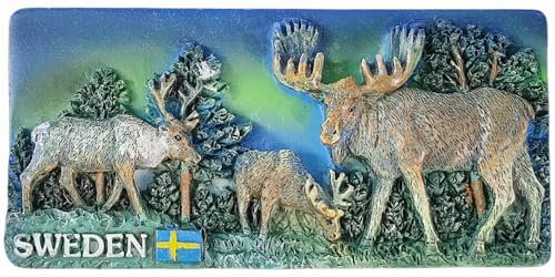 Elch Schweden Kühlschrankmagnet Tourismus Tourist Souvenir Kühlschrank 3D Dekoration Magnet Aufkleber Handwerk