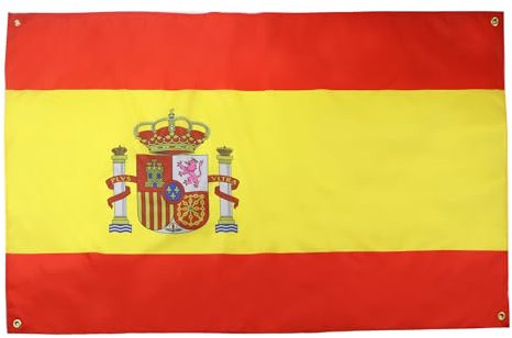 AZ FLAG Bandiera Spagna 150 x 90 cm con 4 occhielli, bandiera spagnola per balcone o parete