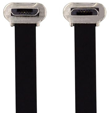 xiwai Micro USB 2.0 da 90 gradi a micro USB maschio a 5 pin, ultra sottile, cavo dati e ricarica piatto, 16 cm, spina angolare dal basso verso l'alto