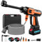 Akku Hochdruckreiniger 21V, 10 Gang Modus Mobile Akku Hochdruckreiniger Max 120Bar, Pressure Washer Mit 2 Akku, 6-in-1-Multifunktionale Düse, 5M Schlauch, für Autos, Terrasse | Reinigung Bewässerung