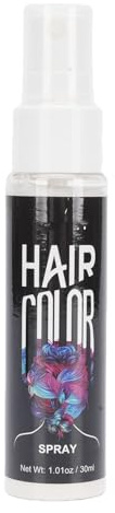 YUYTE Spray de Couleur de Cheveux Temporaire, Teinture de Cheveux Blancs pour Femmes Hommes, Vaporisateur de Cheveux lavé instantané, Couleur de Cheveux Vive Non Permanente, 30 Ml