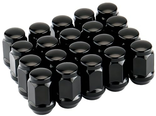 ERMWALR 20 Stück Radmutter M12x1,5 60°Kegelbund,SW19 Korrosionsbeständige | Hochfeste Verchromt Radmuttern ,Nicht lockere Anti-Rutsch für Ford Chrysler Toyota Hyundai Kia Honda Mazda(Schwarz)