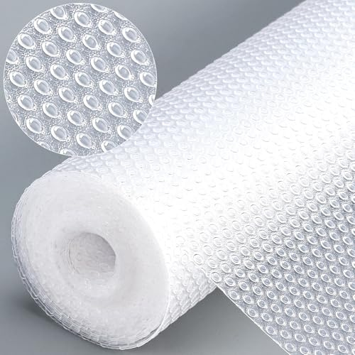 Schubladenmatte Nicht Klebend 35 x 600 CM mit 70 Klebepunkten, Transparent | EVA, Rutschfest, Wasser- und ölabweisend, Zuschneidbar, Leicht zu Reinigen, Folie für küchenschränke, Schubladen, Kühlschrank
