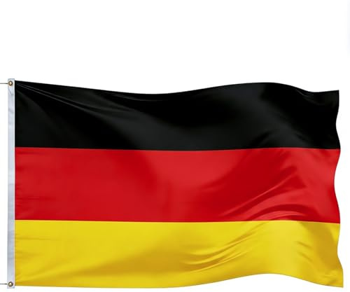 AURALIN Deutschland Flagge 90×150 cm Polyester mit zwei Messingösen | Wetterfeste Fahne für Fußball WM 2026 Garten Balkon Fahnenmast Public Viewing Fanfeiern und Außendekoration