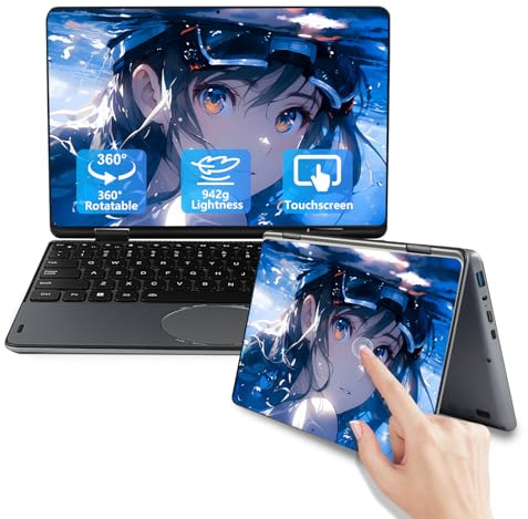 LONGEVINCE 11 2-in-1 Touchscreen Laptop, N100 Laptops,16GB RAM,FHD 1920 * 1200 IPS,Win 11 Pro PC,Backlit Keyboard, WiFi,USB-C,HDMI,Oval Trackpad,computer (Gray, 16G+512G SSD)