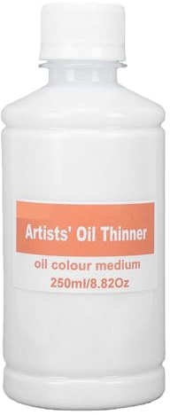 Pssopp Odorless Mineral Spirits Odorless Paint Thinner Oil Painting Solvent 250ml Low Odor Washable Maintains Oily Texture with Hand Oil Mixing for Art Projects