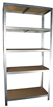Shelf Creations BASIC Schwerlastregal 180x100x60cm verzinkt 5 Böden Steckregal Kellerregal Lagerregal Werkstattregal Archivregal Haushaltsregal Ordnerregal Metallregal Garagenregal Fachbodenregal