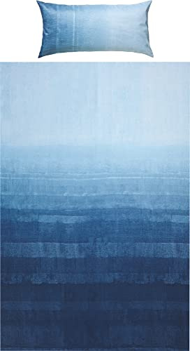 Erwin Müller Bettwäsche, Bettgarnitur, Bettbezug, Kissenbezug Mako-Satin dunkelblau Größe 40x80 cm / 135x220 cm - streichelzart, mit Reißverschluss