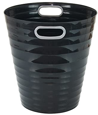 Waytex 931073 - Papelera de oficina negra - Papelera de plástico de diseño moderno para oficina, dormitorio, baño, capacidad 12,5 L, color negro