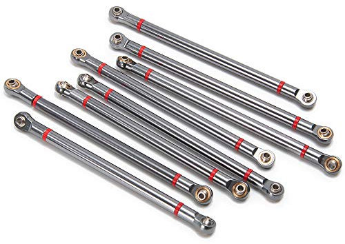 8PCS Alloy Upper & Lower Rod Link Linkage for 1/10 RC Axial SCX10 313mm Wheelbase