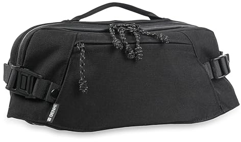 GENKI Saya Carry – Black Cordura Sling Case for Nintendo Switch 2, Steam Deck, ROG Ally & PS Portal – Magnetic Quick-Draw, Waterproof Zippers, Tech Pouch Storage, Find My Compatible Tracker Included