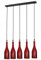 DC VOLTAGE 5-Light Vintage Industrial Pendant Light, Wine Bottle Creative Retro Chandelier for Cafe Loft Restaurant Kitchen Island Bar Dining Room Bar (Red)