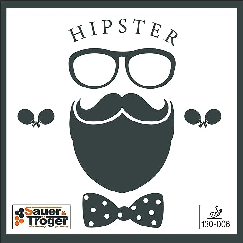 Sauer &Tröger Tischtennis Belag Halb Lange Noppe | Hipster | Rot, Schwarz | 1,1 1,5 1,9 (Rot, 1,9 mm)