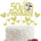Sumerk 50th Anniversary Cake Topper,13pcs Gold Glitter Cake Toppers Cake Decorations for 50th Wedding Anniversary Celebration Party