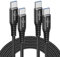 USB C to USB C Cable[2Pack,1M+2M],60W 20V/3A USB Type C to Type C Fast Charging Charger Lead for Samsung Galaxy S21 S22 S23 S20/Note 20/Note 10,iPad Pro 2020/2018,Google Pixel 2 3 4 XL