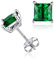 ChicSilver 925 Silber Geburtsstein Ohrstecker May simuliert smaragd Quadrat ohrstecker winzige birthstone ohrringe für mädchen damen