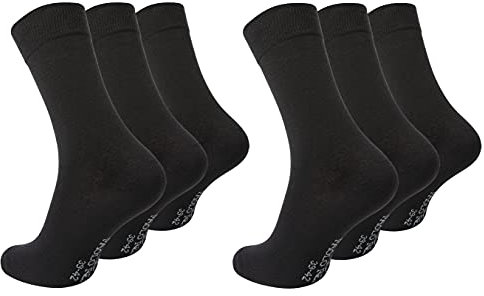 Paolo Renzo Business-Socken 6 Paar Hochwertige Baumwoll Socken Anzugssocken Größe 43/46 Schwarz