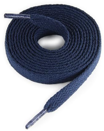 CCSOFTIME 2 Paar Schnürsenkel Blau Flache 8mm Breite Dunkelblau Schuhbänder für Sneakers Sportschuhe Turnschuhe,Ersatz Navy Shoelaces für Converse Chucks Nike Air Force,100CM