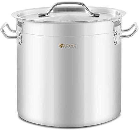 Royal Catering RC-SSIP12 Olla de inducción 12 L 250 mm olla para cocina de inducción cacerola para inducción olla de acero inoxidable