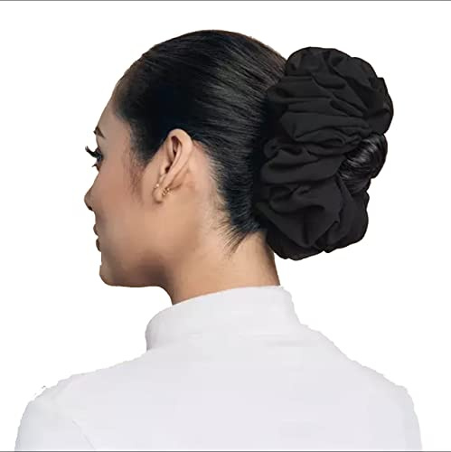 Haargummi, Chiffon, elastisch, Schwarz