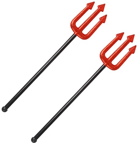 VEYLIN Halloween Devil's Fork, 2 Pack Plastic Devil Trident for Kids Halloween Devil Costume Accessories