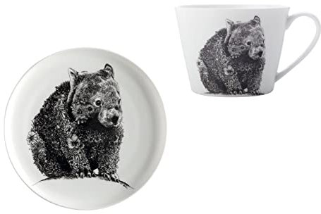 Maxwell & Williams Marini Ferlazzo Tazza e Piatto Wombat in porcellana Bone China con Detersivo Dekomiro