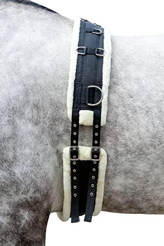 HKM Comfort Teddy Gürtel Schwarz/Natur Vollblut/Warmblut