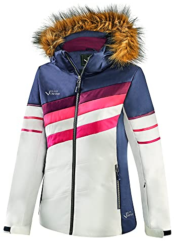 Black Crevice Damen Skijacke, dunkelblau/weiß/pink, 44
