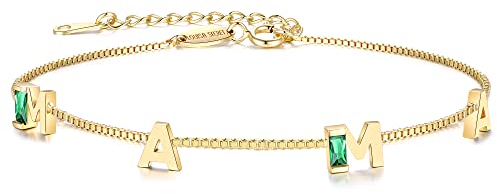 MAMA Armband Geschenke für Mama, 925 Sterling Silber 14K Vergoldet Buchstaben Armbänder aus Zirkonia, Schmuck für Muttertags Geburtstags Weihnachten für Mama Mütter Mutter Mutti Schwiegermama Frauen