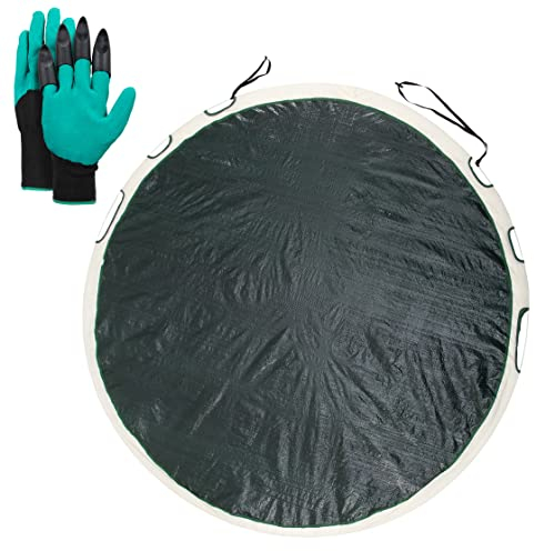 Katai Raccoglitore Pop Up per Foglie da Giardino e Refuse - Telo Riutilizzabile Pieghevole e Pieghevole per Prato - Vassoio Multiuso per Rifiuti - Con Paio di Guanti da Giardinaggio