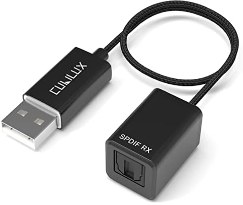 Cubilux Récepteur SPDIF USB A pour PC, Entrée Audio Optique Toslink vers USB, Enregistreur Stéréo Haute Résolution 48KHz/16bit, Adaptateur de Ligne Optique pour Ordinateur Portable
