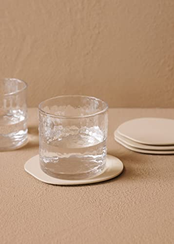 Metallbude Untersetzer KIVA - 4er Set Organisch/Cashew - Minimalistischer Glasuntersetzer aus pulverbeschichtetem Metall - 10x12,5 cm