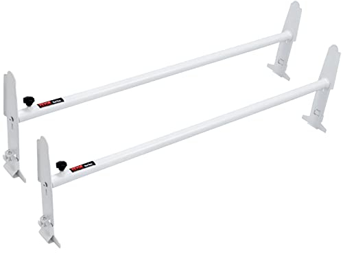 VEVOR Porte-Échelles de Toit pour Camionnette, Porte-Bagages en Acier Allié 2 Barres, 227 kg, Réglable 120-200 cm, pour Fourgonnettes Pleine Grandeur avec Gouttière, Compatible avec Chevrolet Express
