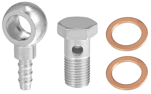 A ABSOPRO 2 Stück Hohlschraube M14x1,5 Banjo Bolzen Adapter Motorrad Hohlschrauben Unterlegscheiben für Bremssattel Hauptbremszylinder