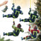 Weihnachtsbaum Feuerwehrmann Acryl Ornamente, 4 Stück Feuerwehrmann Weihnachtsschmuck, Feuerwehrmann Acryl Ornamente Zum Aufhängen, für Wandfenster, Baum, Auto-Rückspiegel-Zubehör