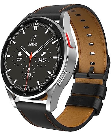 MoKo Bracelet en Cuir Compatible avec Bracelet Samsung Galaxy Watch 3 45mm/Bracelet Galaxy Watch 46mm/Bracelet Gear S3 Frontier/Classic, 22mm Bracelet de Remplacement en Cuir, Noir