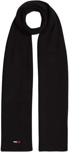 Tommy Jeans Damen Schal Elongated Flag Scarf aus Baumwolle, Schwarz (Black), Einheitsgröße