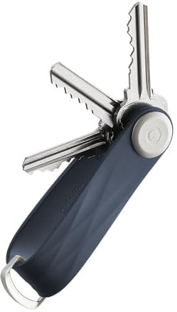 Orbitkey Organizador de llaves activo Lite con anillo en D actualizado, resistente a la intemperie, mecanismo de bloqueo de acero inoxidable, Azul medianoche, talla única