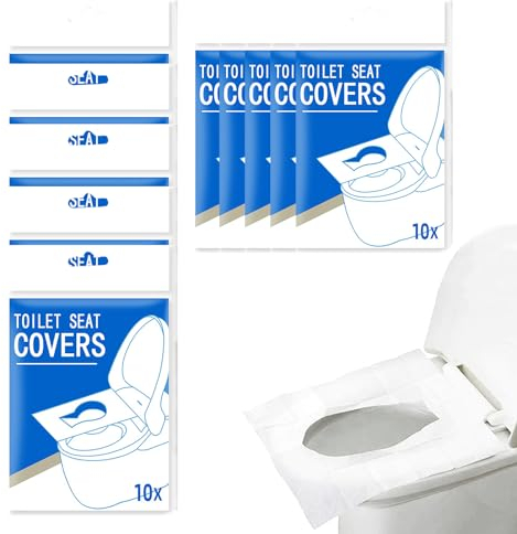100 Stück Einweg Toilettensitzbezug Papier Einweg Toilettenabdeckungen Toilettenauflage Spülbare Toilette Auflage Einweg Toilettenschutz Wc Sitzauflage für Unterwegs öffentlichen Toiletten