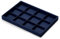 Papten bandeja apilable de cuero para joyas, cajón para guardar joyas, organizador de 12 compartimentos, expositor de joyas para pulseras (Azul oscuro)