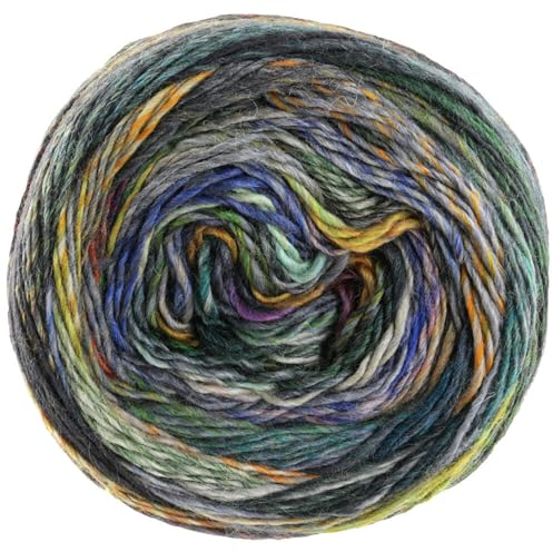 LANA GROSSA Colorissimo | Farbenfrohes Merino-Dochtgarn | Handstrickgarn aus 100% Schurwolle (Merino extrafein) | 100g Wolle zum Stricken & Häkeln | 300m Garn 202 FB 202