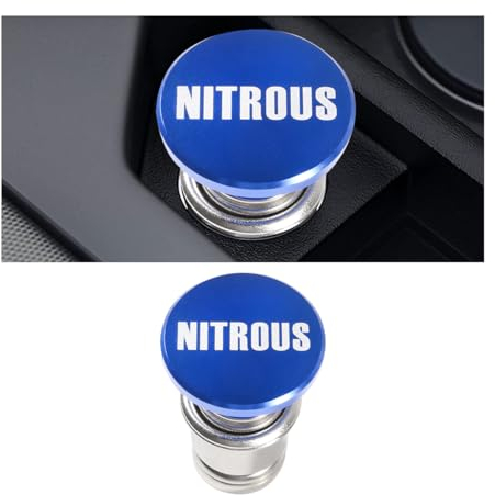 Adunsiaoto Abdeckung Für Zigarettenanzünder Staubdichte Abdeckung, 12V Stromquelle Zigarettenanzünder-Buchse, Fahrzeug Motorrad Zigarettenanzünder Buchse(Blau Nitrous)