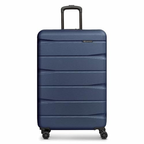 Franky 4-Rad Koffer, Trolley aus ABS Material, funktionaler Hartschalen Koffer, Reisegepäck mit TSA Schloss für Ferien und Abenteuer (DUNKELBLAU, M-mittlerer Koffer 65cm)
