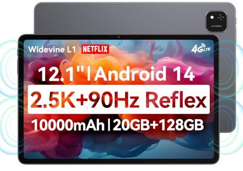 ALLDOCUBE Tableta iPlay60 Pad Pro 12.1, 2560 * 1600, 90 Hz Reflex, Modo PC, reconocimiento Facial, Android 14, 10000mAh, Carga rápida de 33 W, Widevine L1, 4 Altavoces, 8MP+16MP, 20 GB+128 GB+1TB