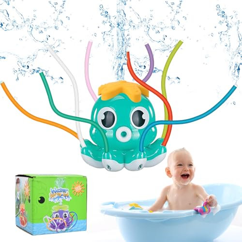 Volumoon Juegos de Agua para Niños Exterior, Aspersor Infantil con Forma de Pulpo, Juguete de Agua Rociador para Patio Trasero Jardín Césped Al Aire Libre, Juegos Exterior Niños 3 4 5 6 7 8 9 10 Años