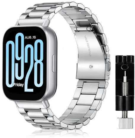 SeNool Metal Stainless Steel Adjustable Replacement Band for Xiaomi Redmi Watch 5 Active and Lite